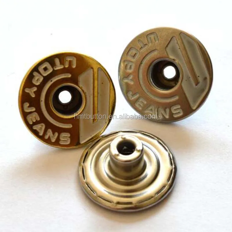 Metal jeans button in brass material
