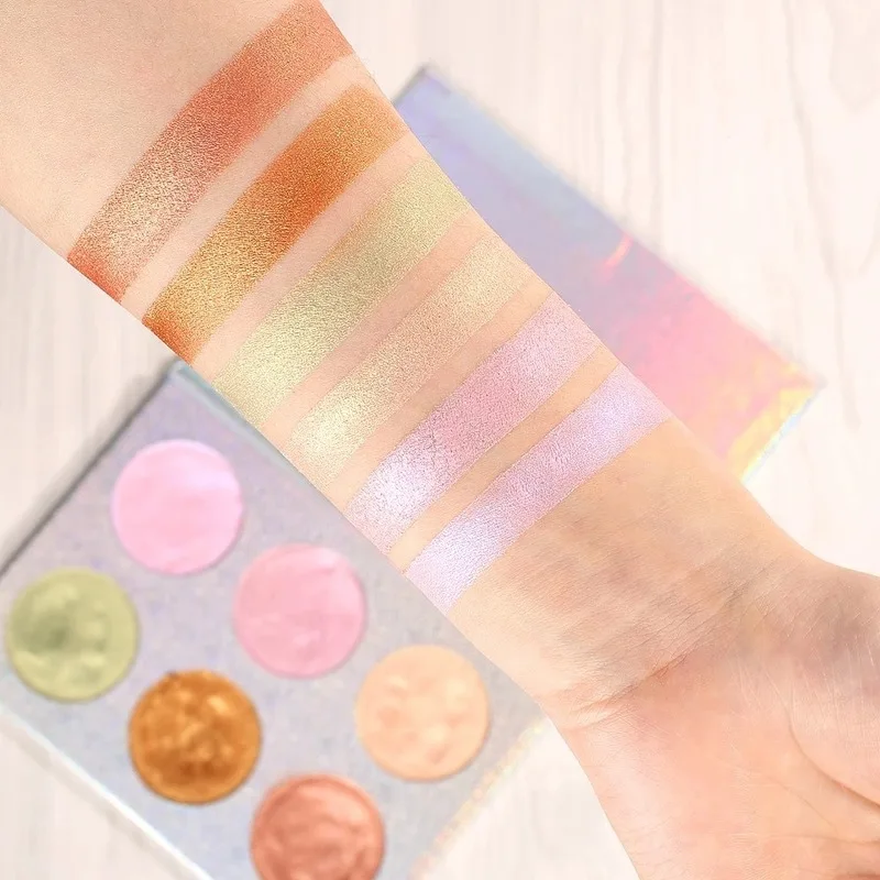 Private label Low Minium Order Quantity glitter pressed powder makeup highlighter powder set