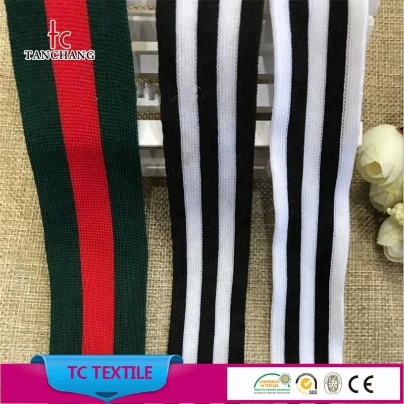 original factory stock wholesale colorful 100% polyester or cotton knit stripe twill tape for clothing TCPTZZD01-16