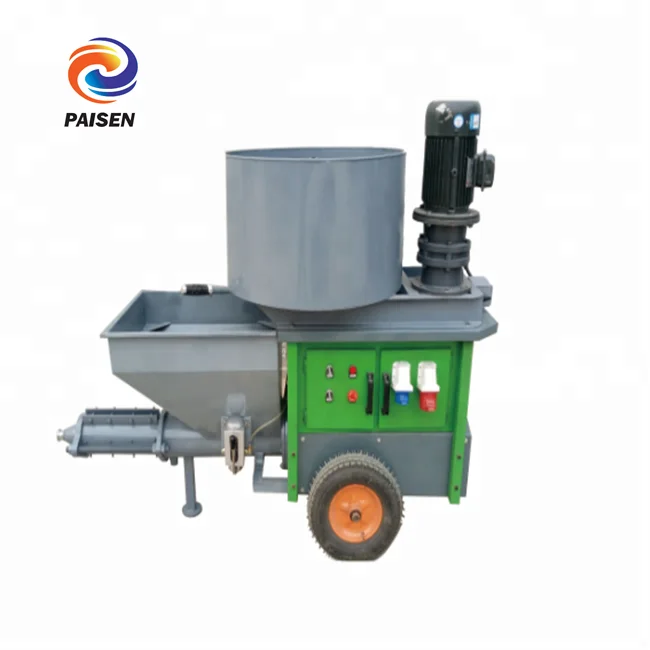 12 horse power diesel motor automatic cement render plaster pump/air spray machine for wall