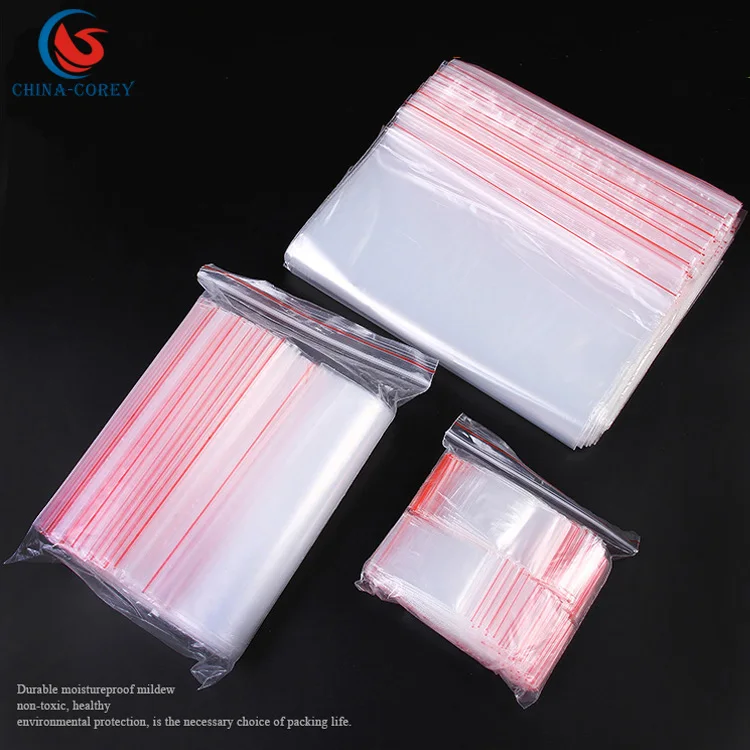 
100pcs/lot food Zip lock Reclosable Plastic Poly Clear Bags Vacuum Bag 