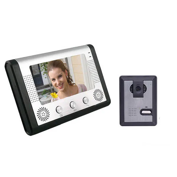 7 inch TFT LCD Monitor Color Video door Phone bell Intercom System with Weatherproof Cover Doorphone IR Camera