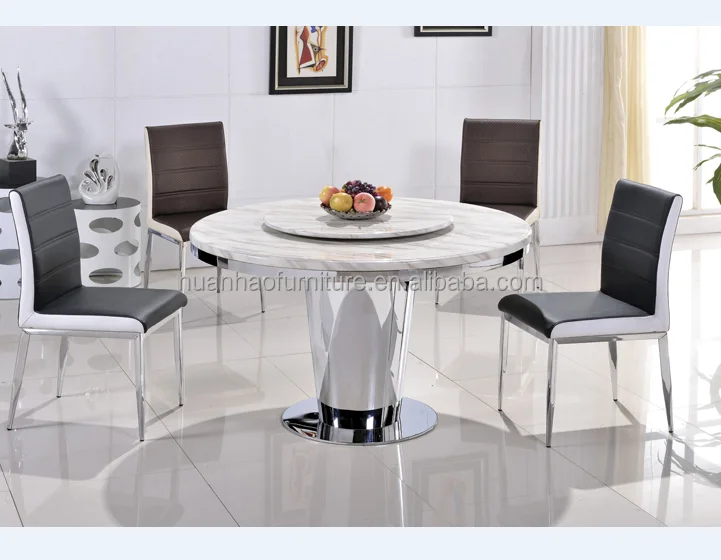 China home furniture round marble slab table top with lazy susan latest designs of dining tables