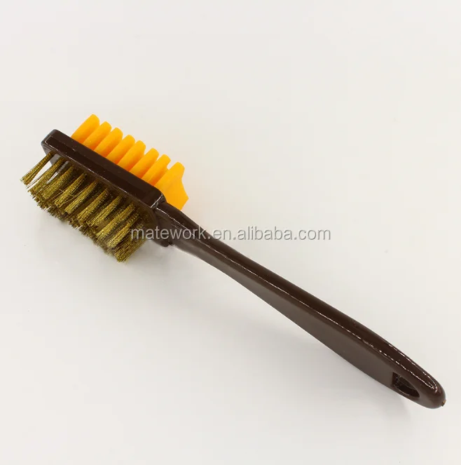 
Suede Shoe Brush wooden handle steel brush brass 