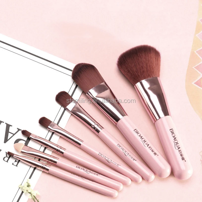 
7 Pieces Makeup Brush Kit Good Quality Powder Eyeshadow Contour Soft Hair Professional Make up Brushes Set Vegan Makeup Brushes 