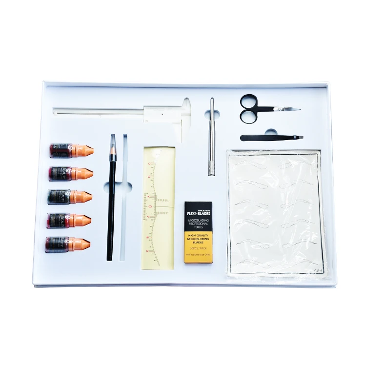 Portable Box-packed Private Label Eyebrow Microblading Cosmetic Tattoo Training Starter Beginner Kit Permanent Makeup Tattoo