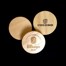 Customized or ready-made wood round-shaped beer opener with magnetic