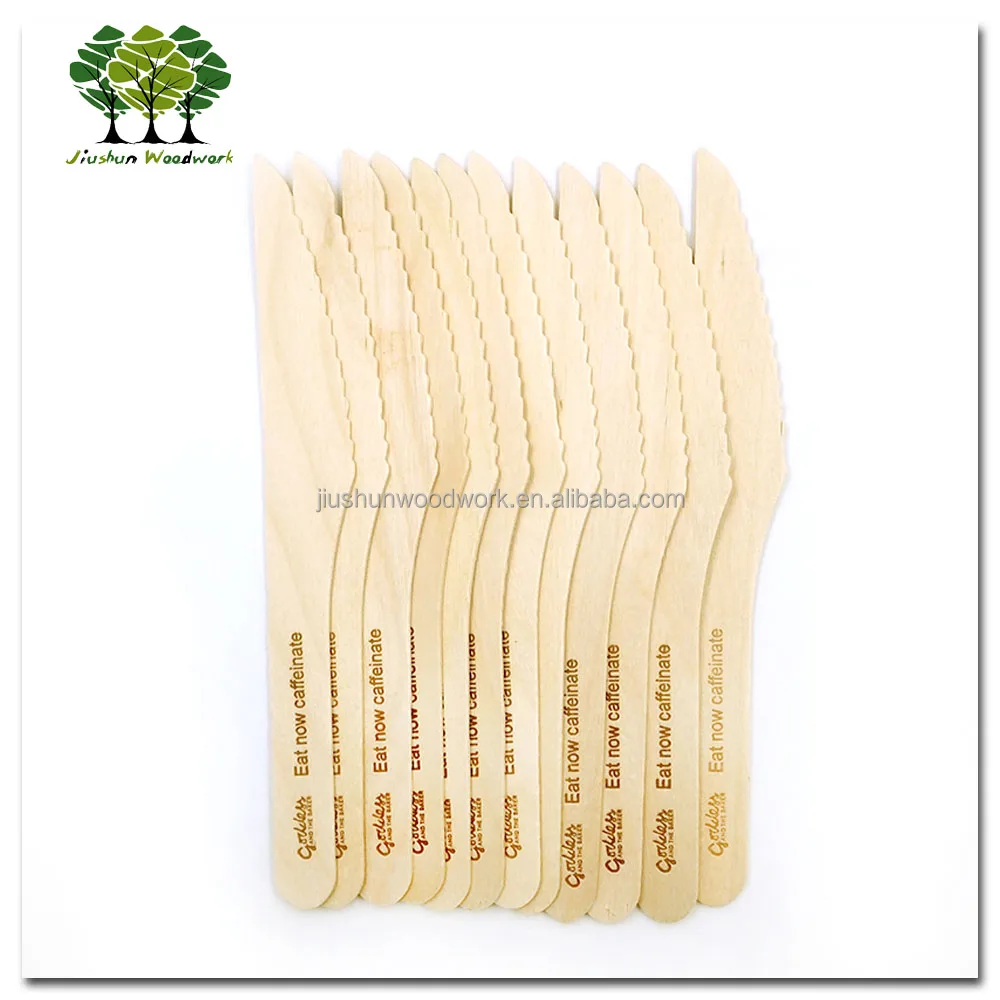 Customized logo disposable wooden cutlery set / fork / spoon
