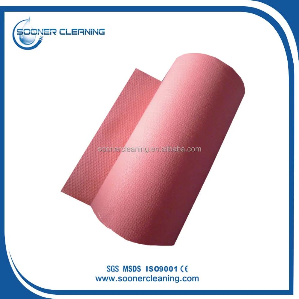 [Sooner clean]Hexagonal Honeycomb Embossed Wood Pulp Jumbo Roll Non Woven Fabric Cleaning Cloth Fabric