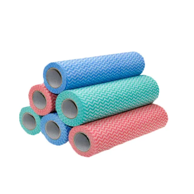 Viscose and Polyester Top Quality Spunlace Non Woven Fabric Disposable Kitchen Cleaning Wipe