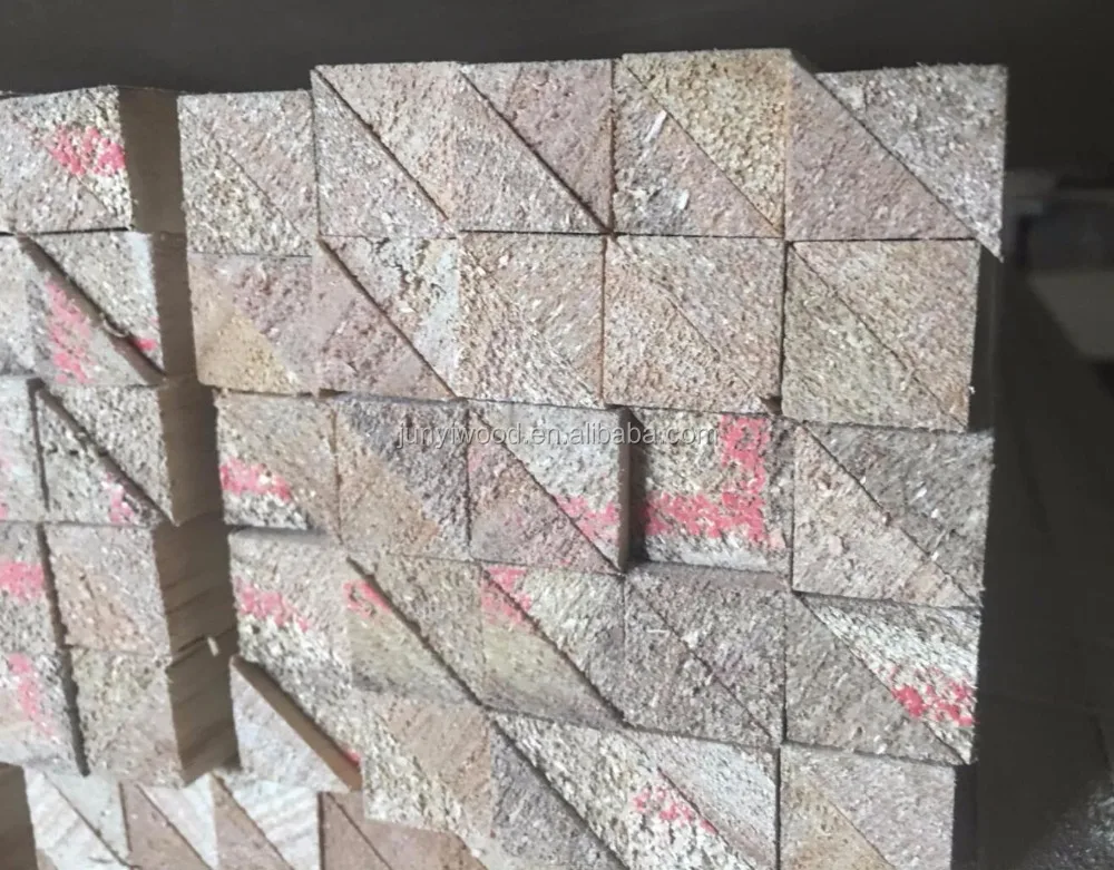 Solid wood chamfer strip for building