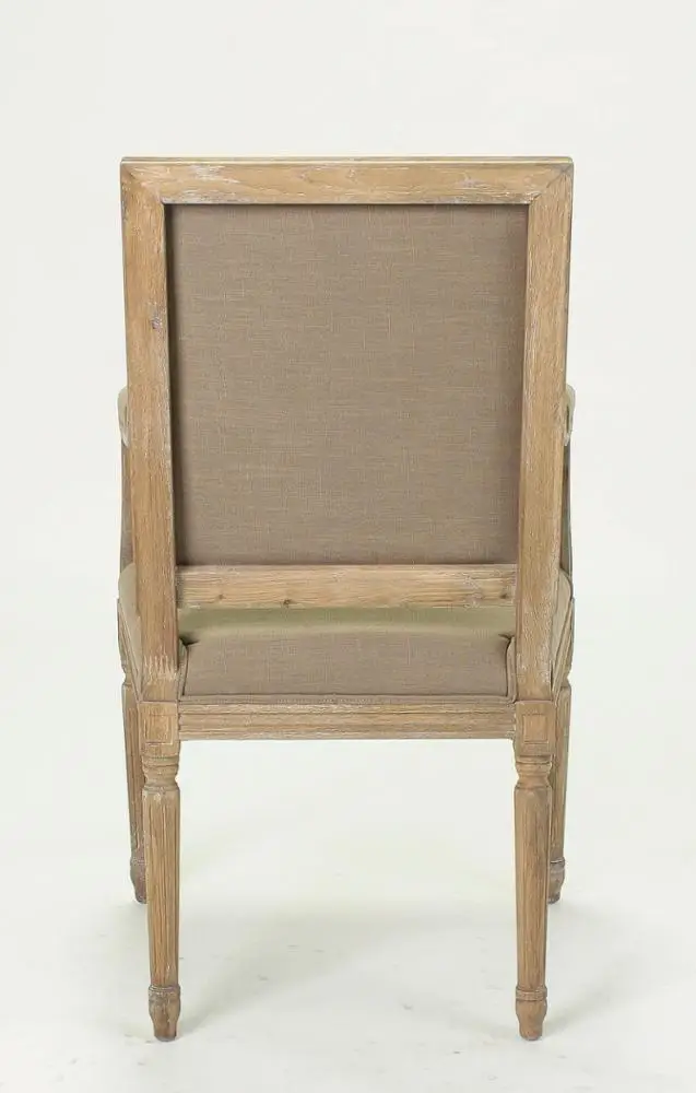 
Antique style square back Plaid fabric wooden chair/dining room armchair(CH-970-1-OAK) 