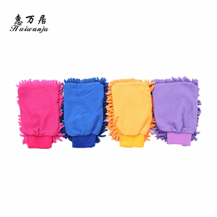 Cheap Single side Microfiber Car Wash Mitt Coral Gloves