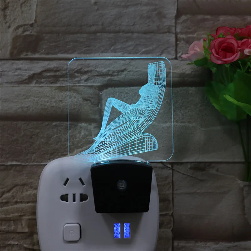 
New Arrival 2019 LED Night Lamp 110V 220V Sensor Control Colors Change Customized Nightlight Plug in for Gift Souvenir 