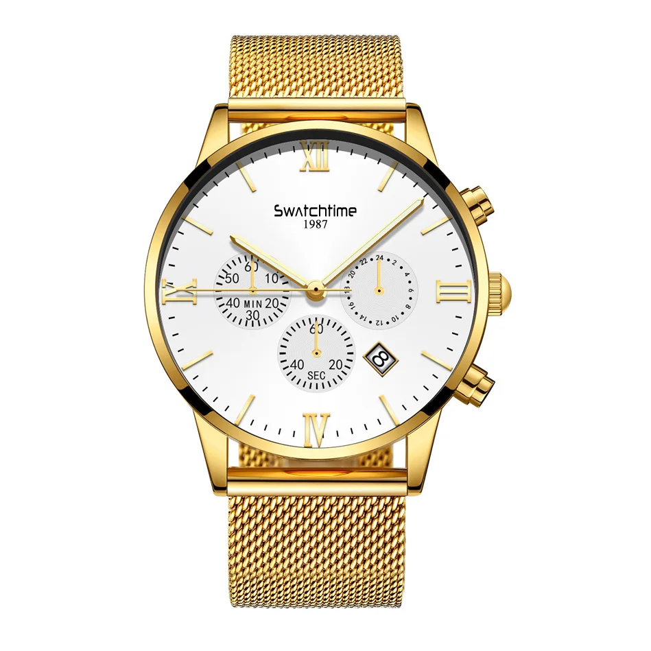 
Custom LOGO High Quality 316L Stainless Steel Japan VD53 Chronograph Movement 5ATM Waterproof Men Watches Luxury 