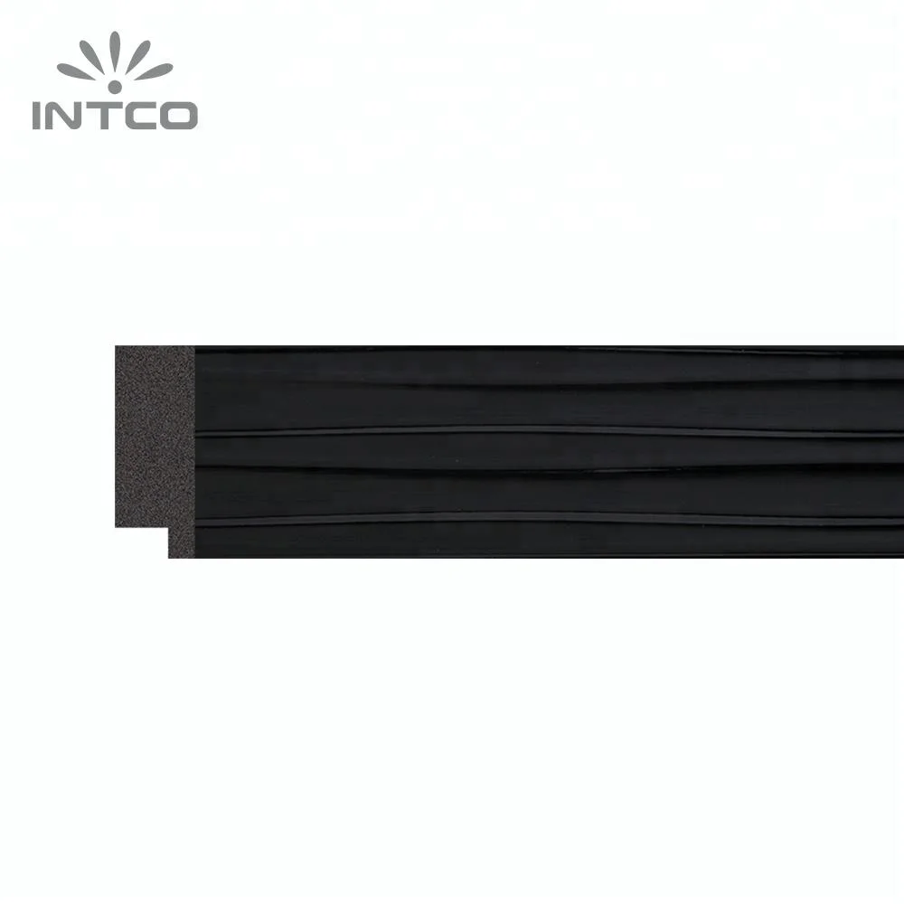 INTCO Hot Selling Fashion Decorative Black Polystyrene Material PS Mirror Frame Moulding