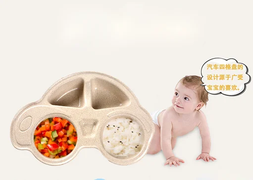 Eco-friendly car shape kids wheat straw bowl