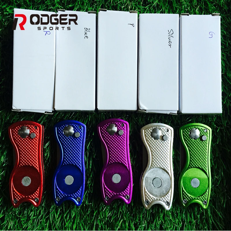 
High Quality Bulk Metal Golf Divot Tool with personalized Logo Ball Marker,colorful Pitch Fork 