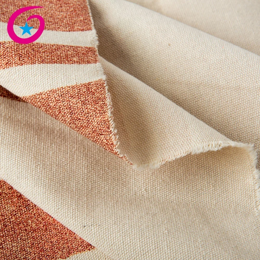 Wholesale 12oz Cotton Fabric Stripe Printed Recycled Canvas Fabric