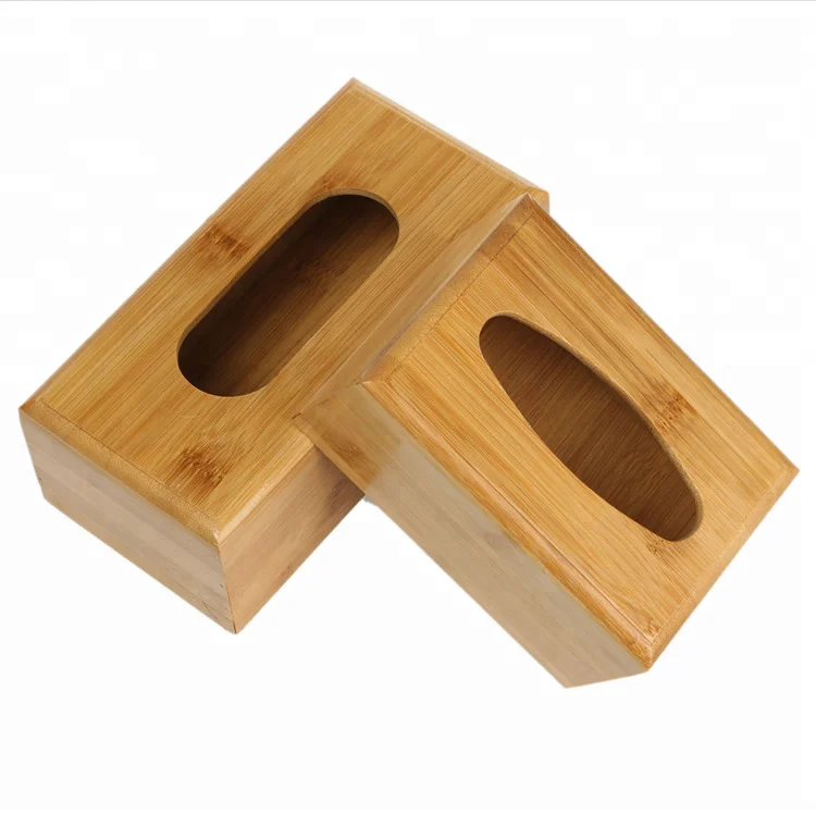 
Plain Color Wooden Tissue Box Holder Restaurant Home Hotel Bamboo Tissue Box 