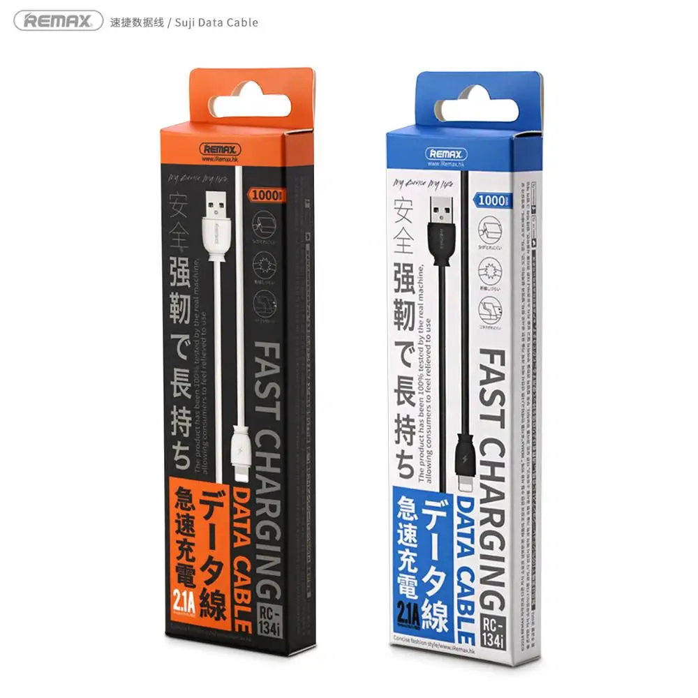 
Remax RC-134 PVC Fast Charging Mobile Phone Wire Charger Electrical Usb Data Line Cable 