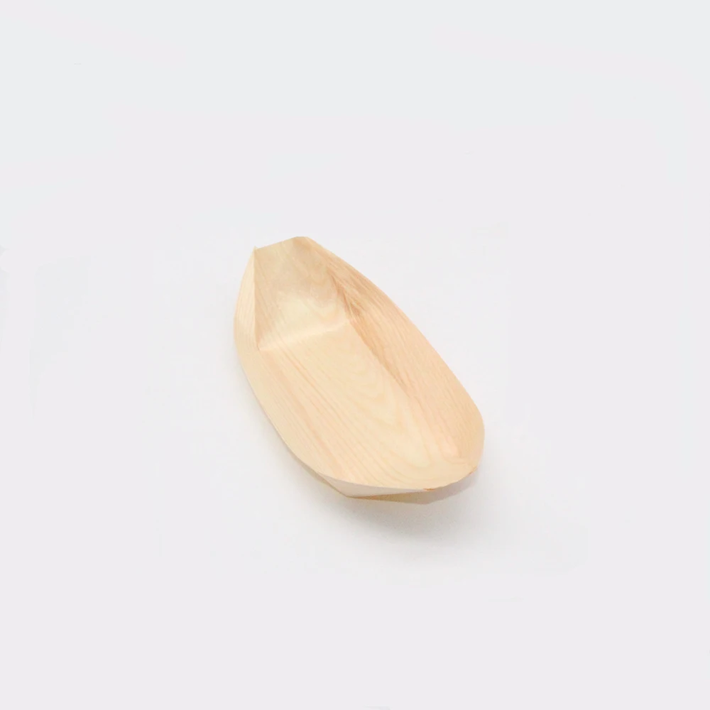 
9 Inch disposable pine wood boat for food 