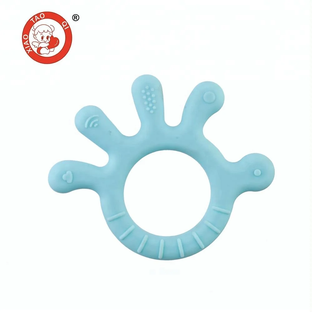 
BPA free silicone teething ring chew toy baby teether 