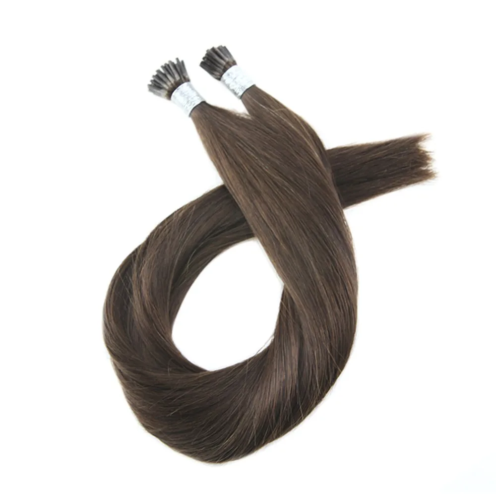 
18-30 Inch blonde wig hair extension Chocolate Brown Color #4 Keratin Tipped 100% Real Remy human hair wigs Bulk1g/pcs Wholesale 