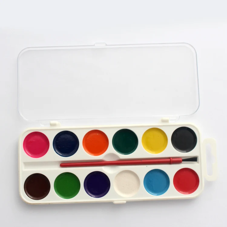 Wholesale 28mm watercolor cake 12 color semi dry watercolor for art painting