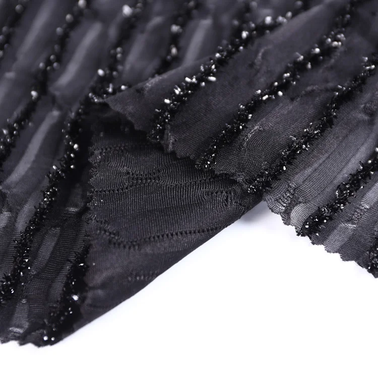 Popular cheap black jacquard 100 percent 600d polyester fabric for party dress