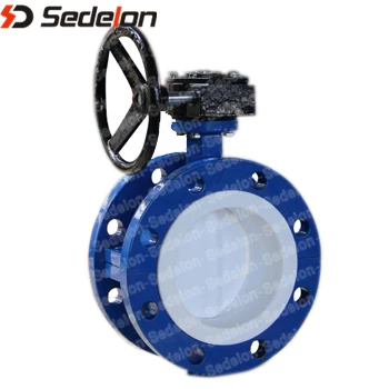 Double flange soft seal NBR WCB butterfly valve with gear lever operation API609