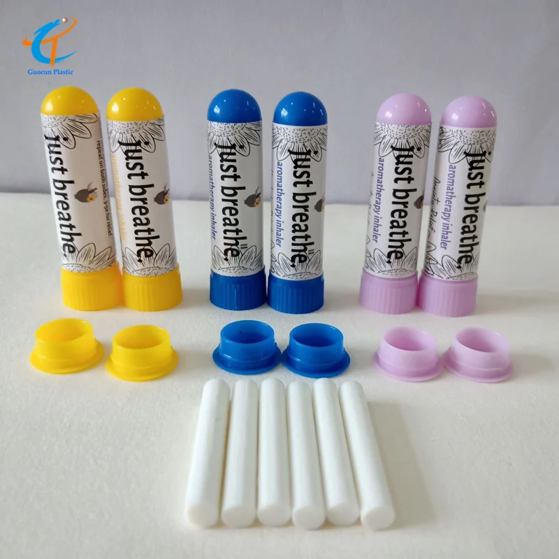 OEM blank Aroma nose flavored vapor inhaler with cotton filler stick