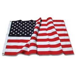 Wholesaler Stock 3x5ft 210D Nylon Embroidered Star White Line Straps American USA  Flag