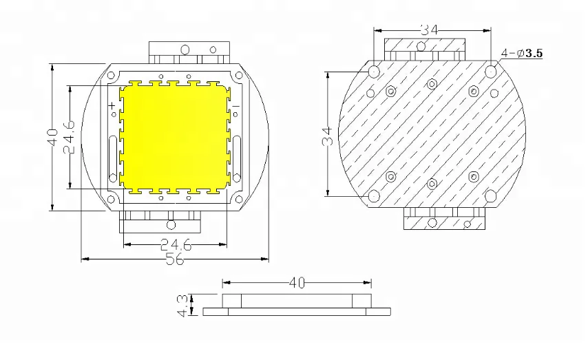 Epiled chips Bridgelux 20w 30w 50w 10w 90W 100Watt full color high power leds rgb chip manufacturers