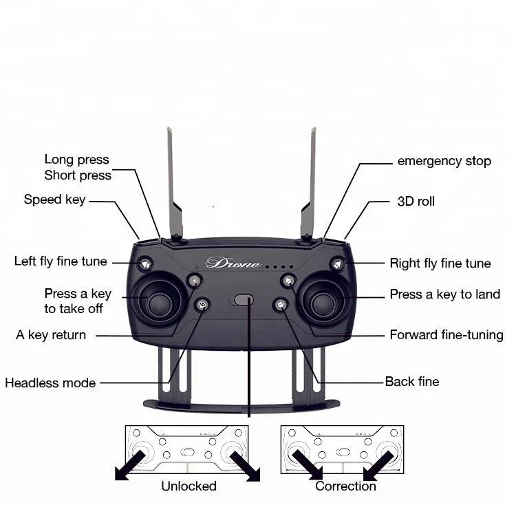 YH-19HW folding four axis aircraft WIFI real time transmission remote control aircraft altitude fixed drone