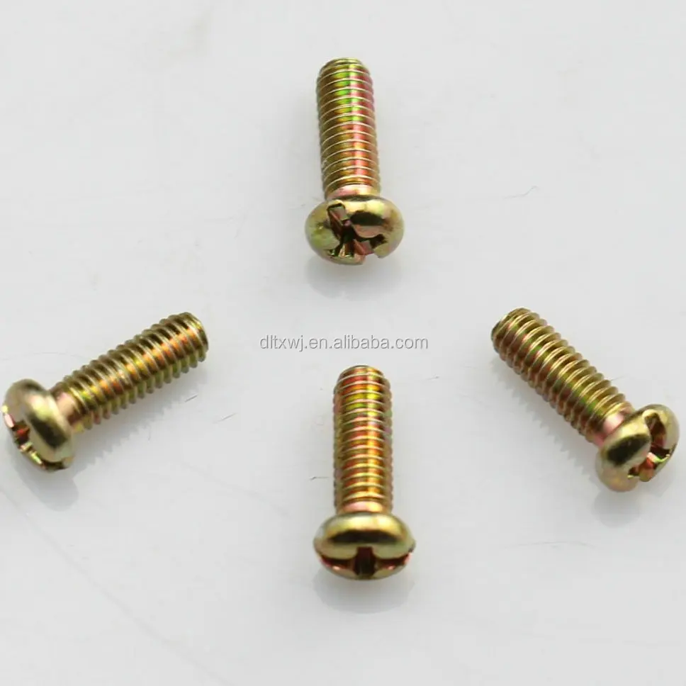 
 Желтый оцинкованный китайский Винт с цилиндрической головкой крестообразный и шлицевый винт с полной резьбой болт оконный винт  
