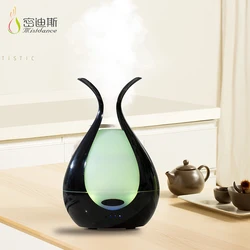 Home Personal Air Humidifier Wooden Aroma Diffuser Fragrance Oil Flower Shaped Hot Sell Black Ultrasonic Humidifier Manual