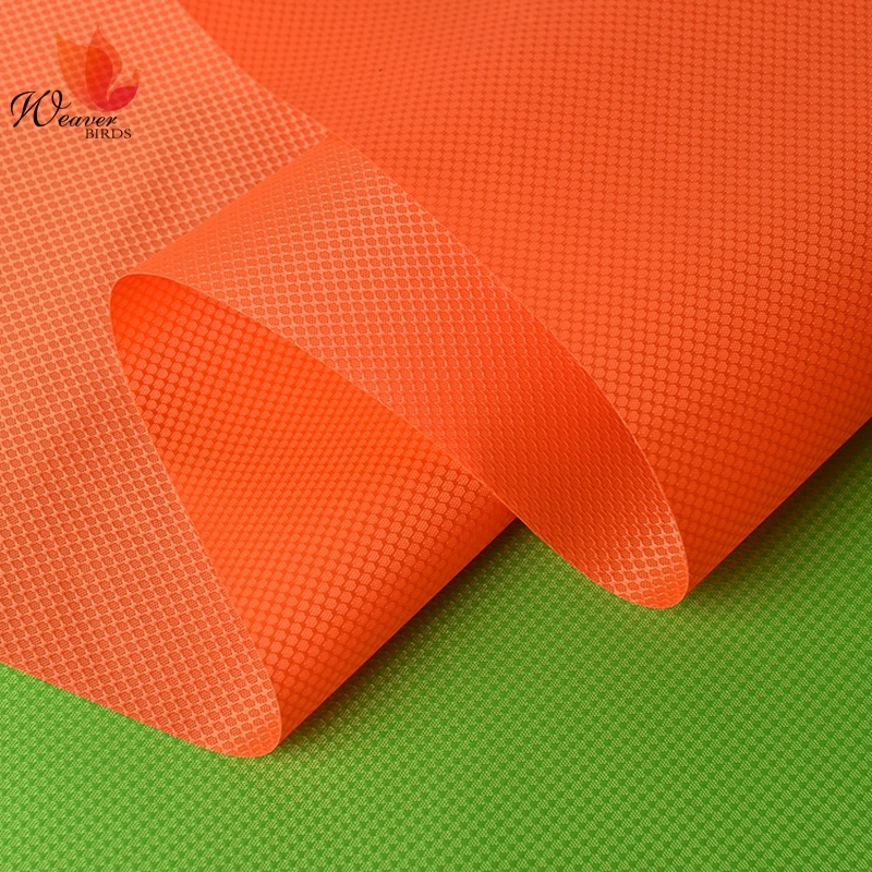 300D Polyester Shiny Diamond Plaid Dobby Waterproof Oxford PU Coated Fabric For Computer Bag and Backpack