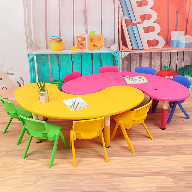 Wholesale school furniture cheap colorful plastic children desks and chairs set