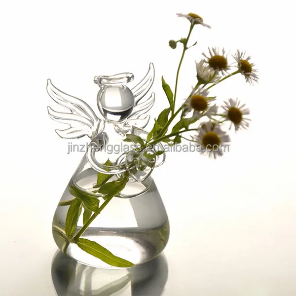 Прозрачная стеклянная ваза в форме ангела для отличного подарка