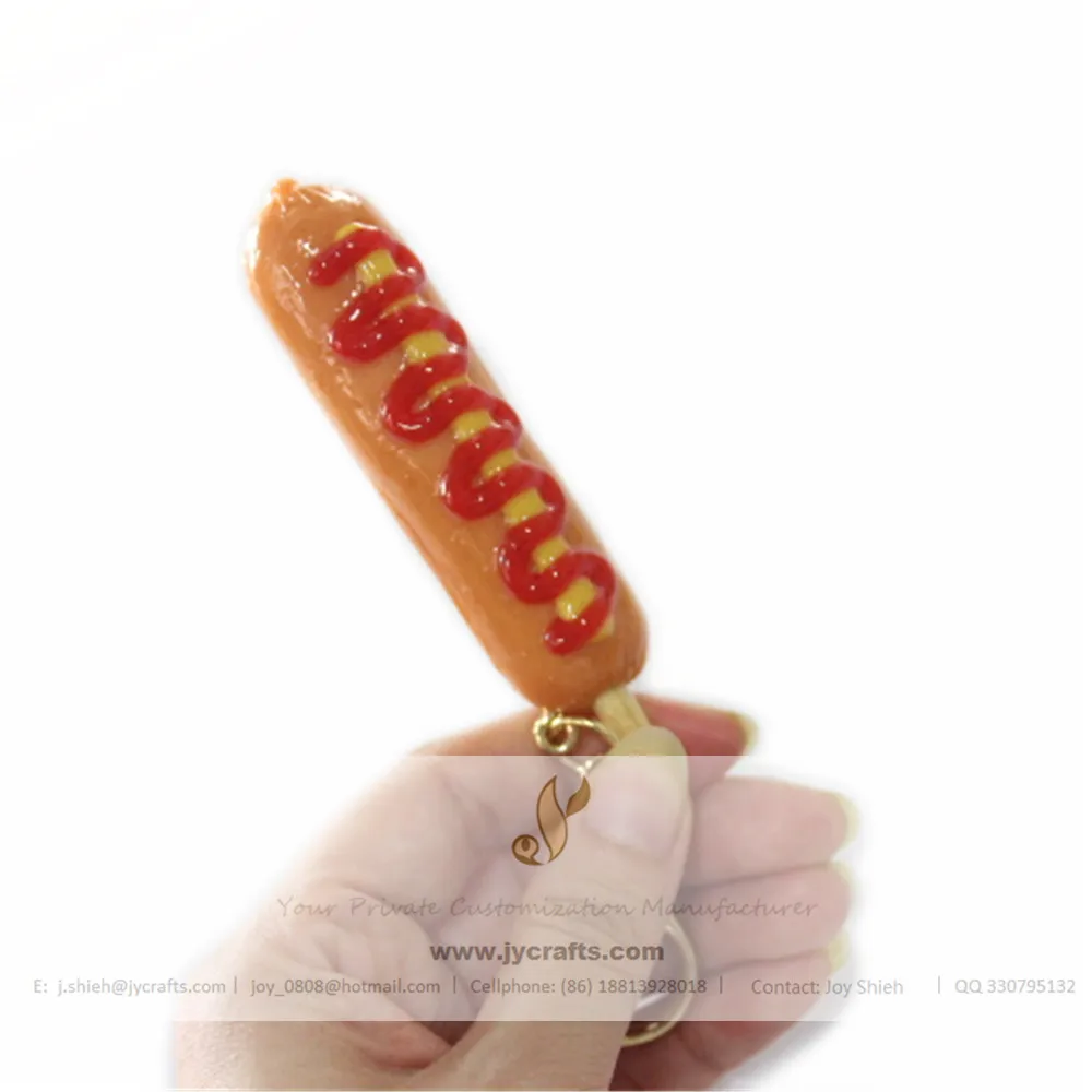 
party decor 3D novelty keychain plastic food fake sausage 
