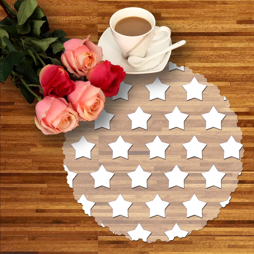 40cm round circle placemat, clear plastic placemat, dining table place mat