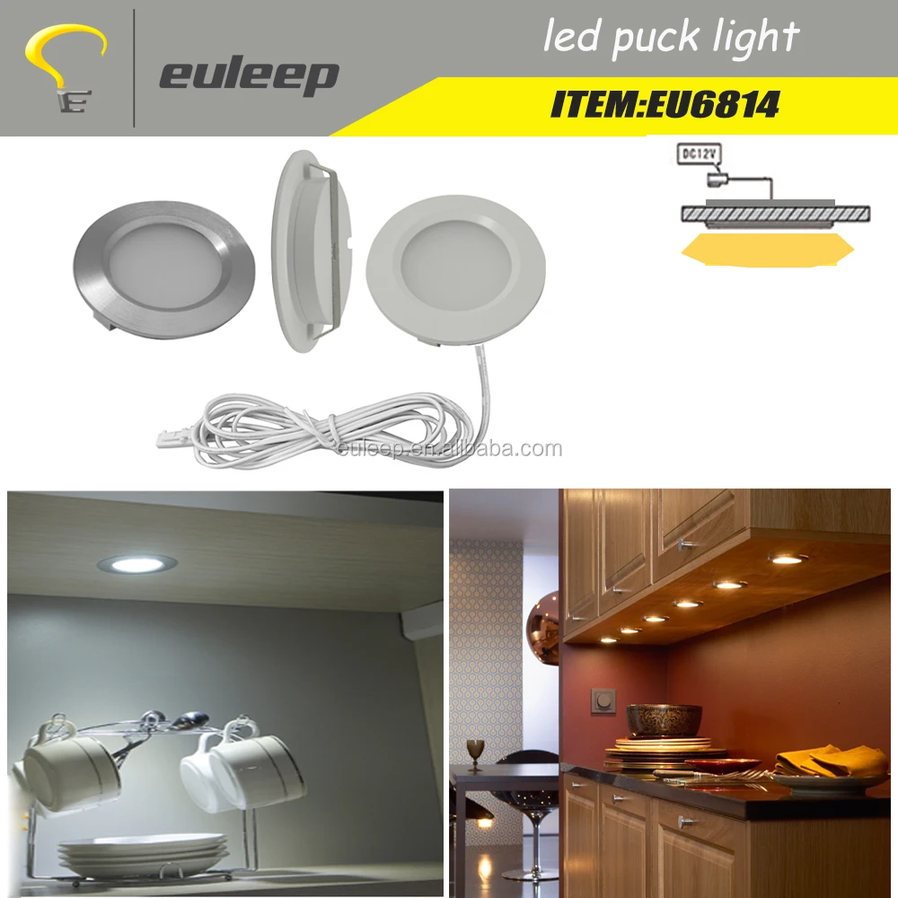 remote control switch 12v 24v ceiling led puck light recessed in cabinet, counter, showcase light fixture
