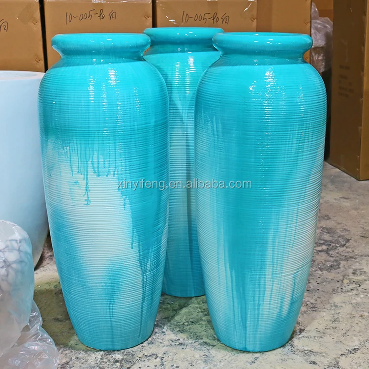 Colorful Simple Clear Style Decoration Round Bullet with Small Strips Resin Vase for Living Room Floor& Dry Flower Gift