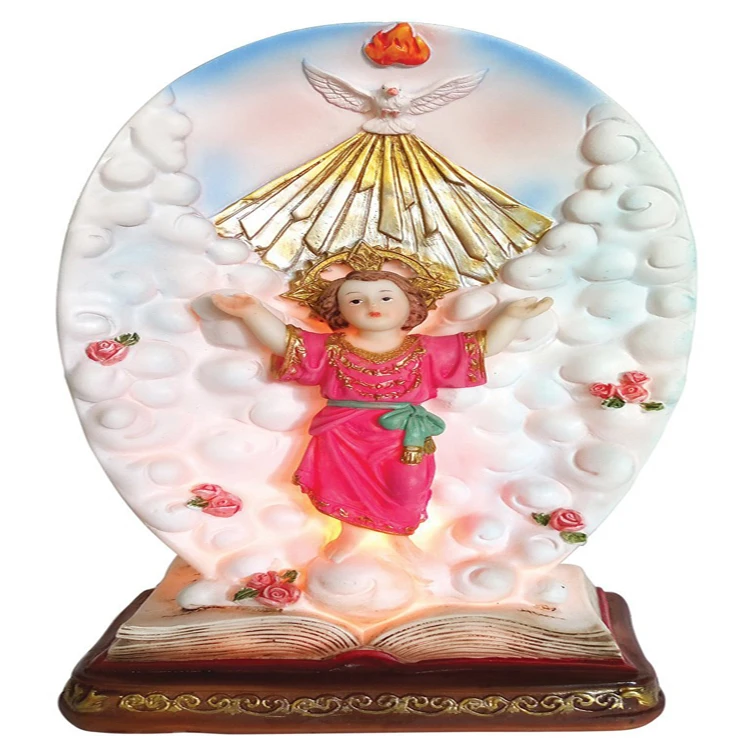 Divine Child with Light Statue Religious Decorative Light Nino Jesus Lamp