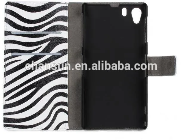 мода дизайн zebra печати новый кожаный чехол телефона для sony xperia z1 l39h