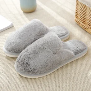 Autumn and winter indoor lovely warm and non-slip cotton slippers for men and women lovers thick bottom plush slippers