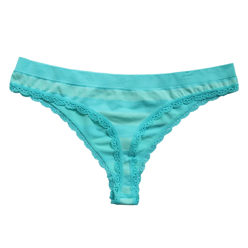 Wholesale Striated Underwear Seamless Japanese Girls Sexy Panties Thongs Women Spandex / Cotton Breathable Embroidery Quick Dry