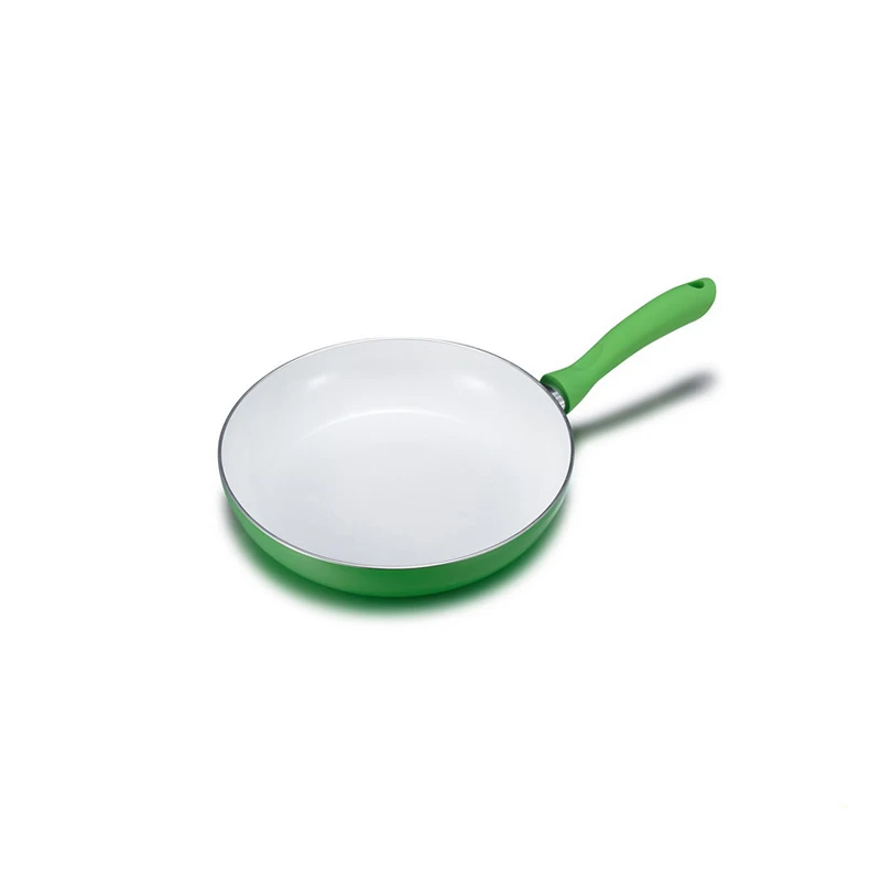 24cm Wood Grain Handle Ceramic Nonstick Fry Pan Cookware