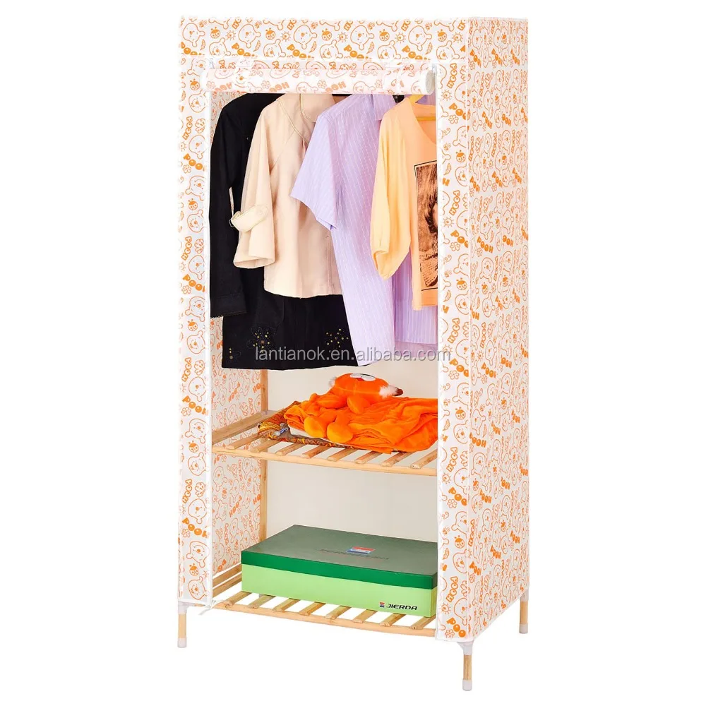 
DIY solid wood wardrobe easy assembly portable folding clothes storage wardrobe closet organizer 